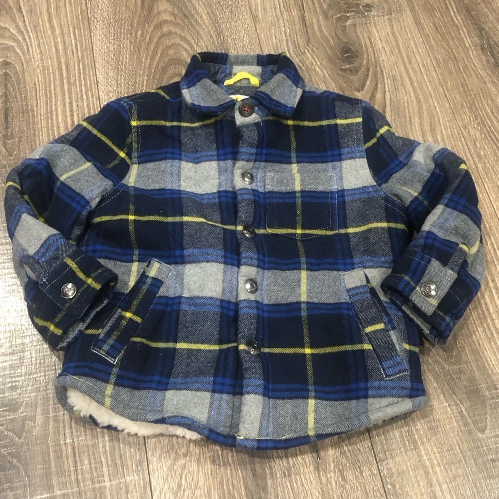 Boys Boden Jacket Size 2-3 years old Navy and Gray Plaid Kids Jacket